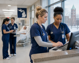 Healthcare staffing agency Michigan nurses working