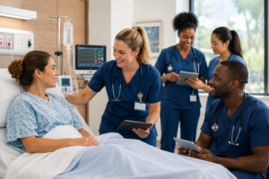 Best travel nurse jobs in Winston-Salem NC healthcare team providing patient care