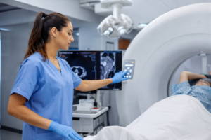 Certified radiologic technologist performing advanced imaging procedures in a U.S. hospital