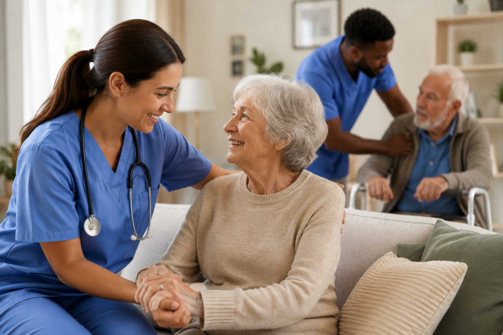 Home Health Staffing professionals providing care to aging patients in the United States