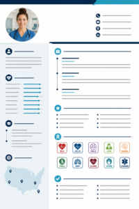 Travel Nurse Resume example showing nursing skills and certifications for travel nursing jobs