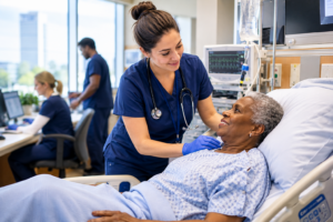 healthcare jobs Winston-Salem NC nurses providing patient care in a modern hospital