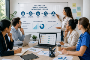 Healthcare talent acquisition team building direct sourcing workforce pipeline